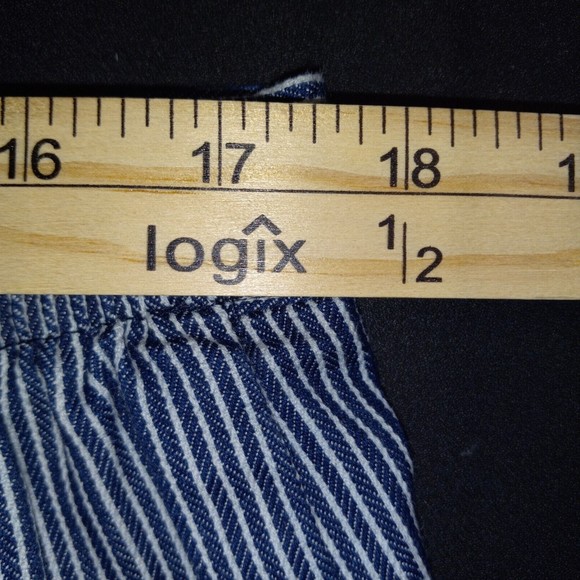 Alfred Dunner Pants Size 18 Blue Pull On Straight Leg Pockets Pin Stripe Cropped - Picture 6 of 12